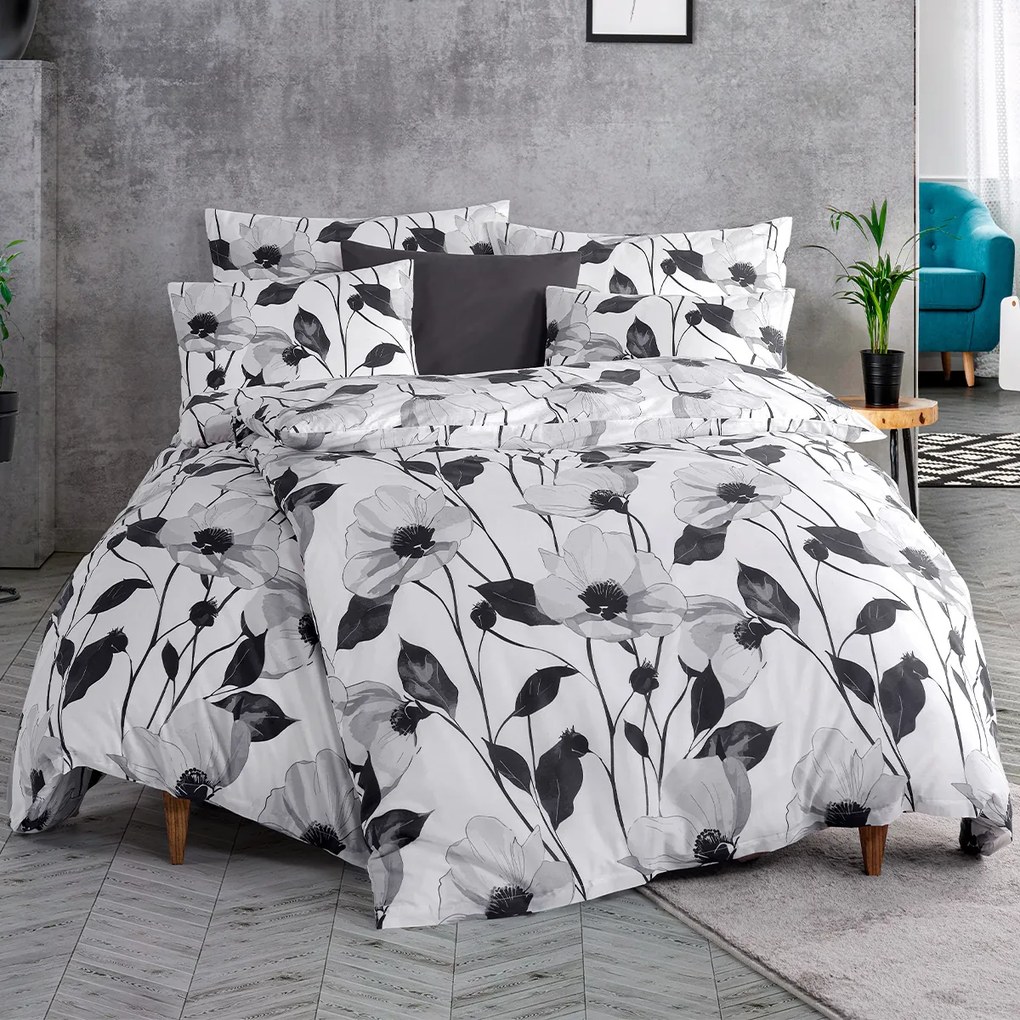 Lenjerie de pat din bumbac renforcé 4Home Monochrome Bloom , 140 x 200 cm, 70 x 90 cm