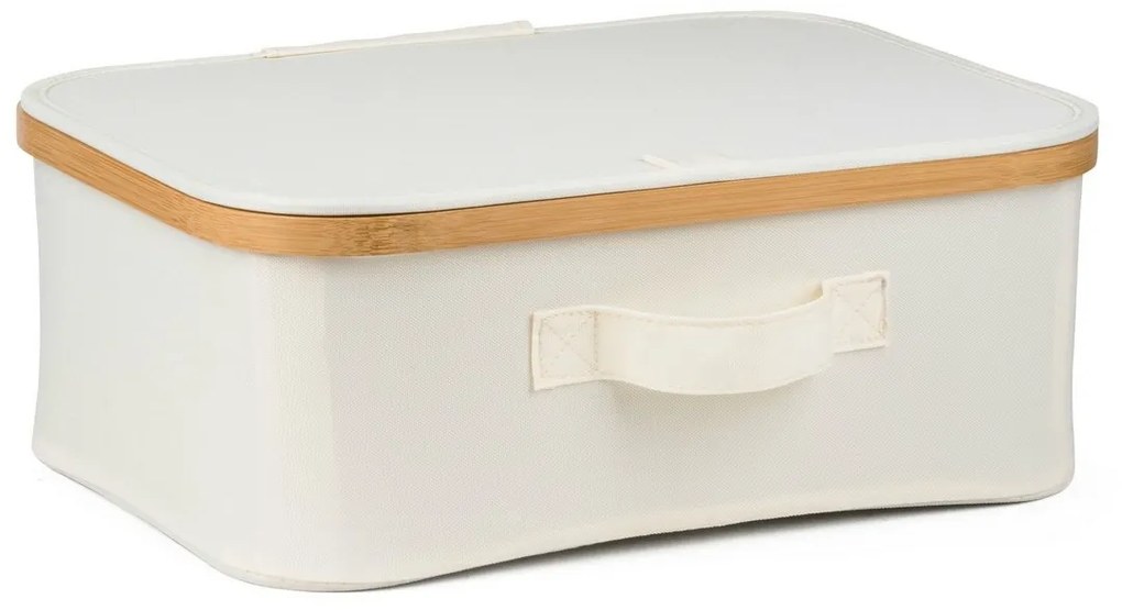 Cutie de depozitare G21 40 x 30 x 15 cm, dinbambus cu capac, bej