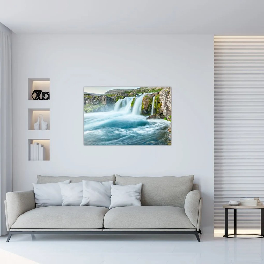 Tablou - Stânci și cascade (90x60 cm)