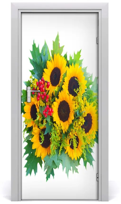Autocolante pentru usi Autocolant de perete decal DOOR Sunflowers