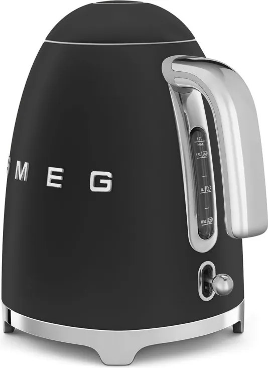 Cana electrica SMEG KLF03BLMEU, 2400 W, 1,7 l, Baza rotativa la 360°, Finisaj mat, Negru