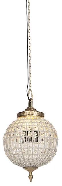Lampă suspendată Art Deco cristal cu aur 35 cm - Kasbah