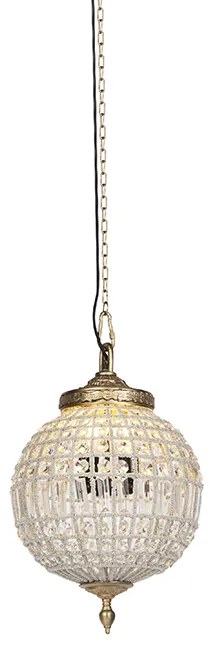 Lampă suspendată Art Deco cu cristal și aur 35 cm - Kasbah