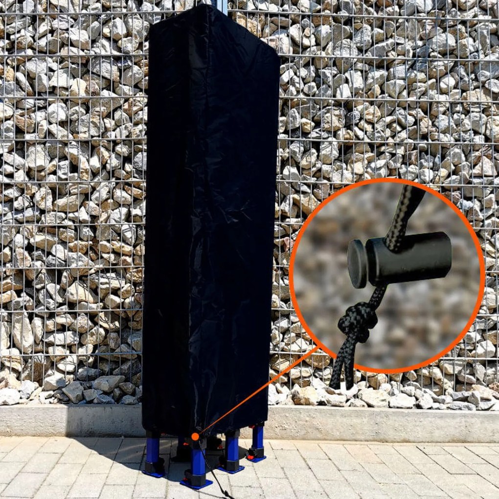 Foișor de grădină 3×6 m – pliabil cu 3 pereți | BRIMO® - cu 3 pereți - Negru