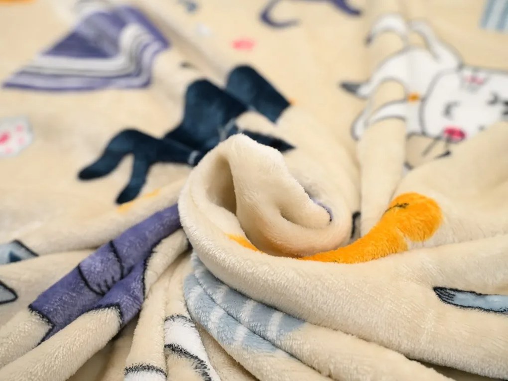 Set Lenjerie cocolino PURRSLEEP bej + Cearsaf Cocolino microplus cu elastic SOFT 180x200 cm alb, pat dublu