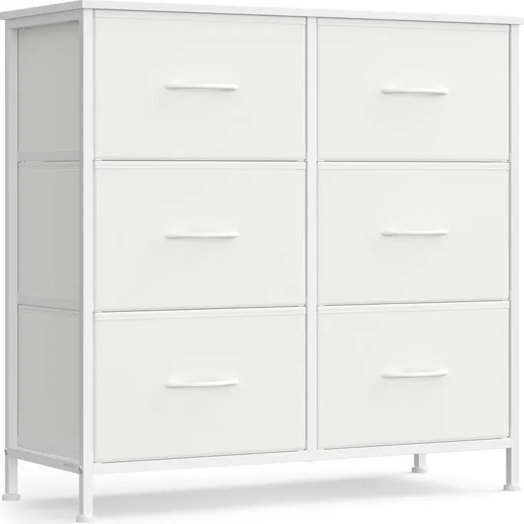 Comoda cu sertare textile VELMIO 77 x 74 cm, alba