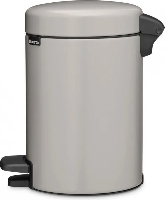 Cos de gunoi cu pedala Brabantia NewIcon 1010433, 3 l, Inchidere lenta, Baza antiderapanta, Gri deschis