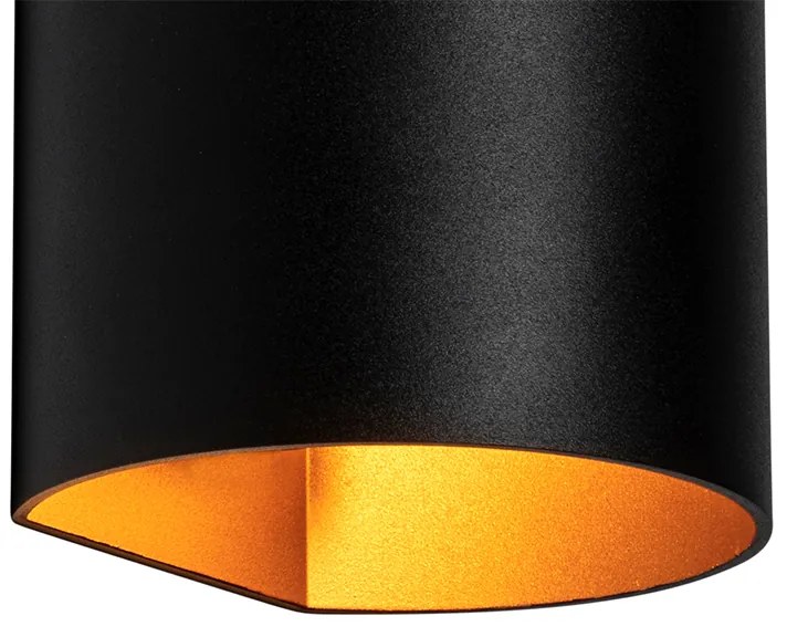 Aplică modernă neagră cu alamă - Sabbio