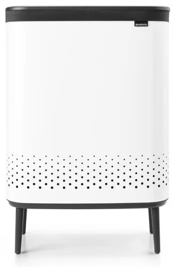 Cos de rufe Brabantia Bo 1004176, 2x45 L, Umplere fara deschidere, Orificii aerisire, Picioare reglabile, Alb