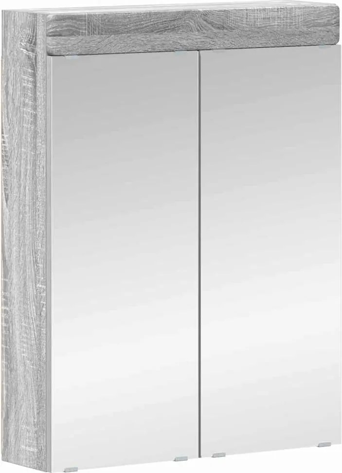 vidaXL Dulap cu oglindă pentru baie TULUM Gri Sonoma 60 x 16,5 x 78 cm