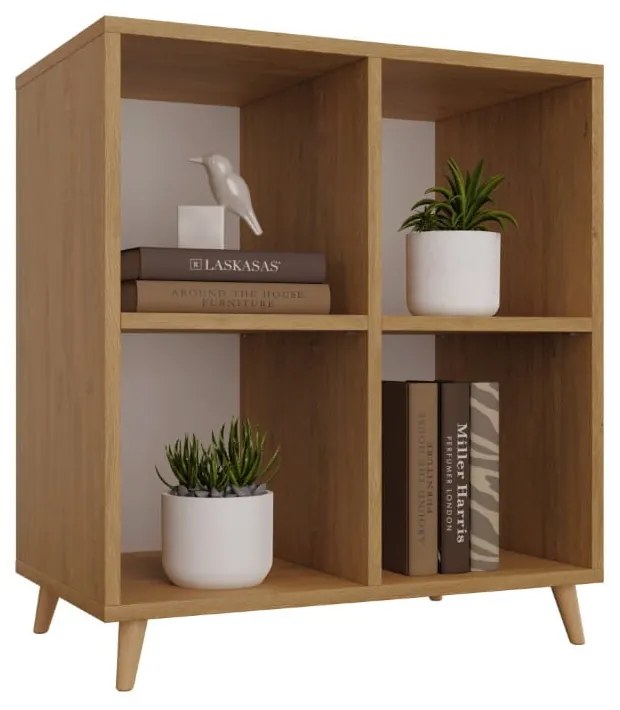 Bibliotecă scandinavă cub stejar piatră - colecția SCANDI