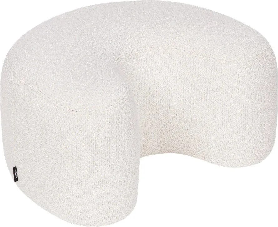 Puf bej cu tapițerie din țesătură bouclé Ü – noo.ma