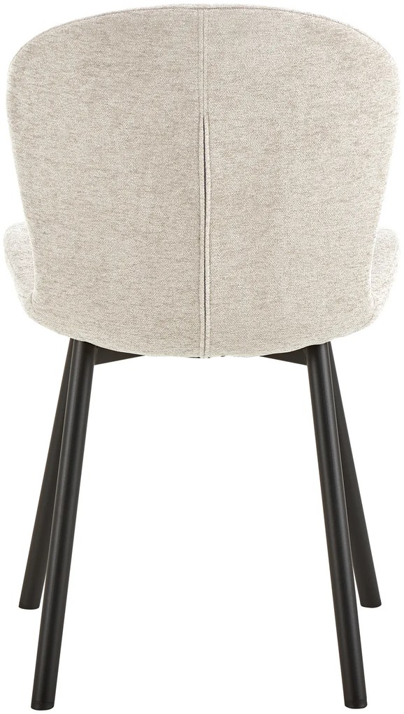 MAZZONI EXPORT FIORA Bej (material Apia 453)/cadru negru – SCAUN MODERN TAPITAT DIN CHENILLE PENTRU LIVING/BUCĂTĂRIE