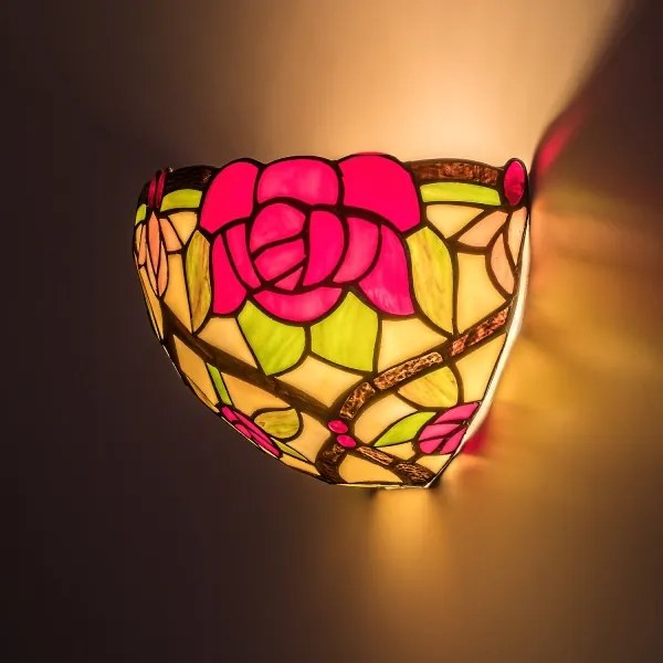 Brilagi - Aplică de perete Tiffany cu vitralii GARLAN 1xE14/40W/230V