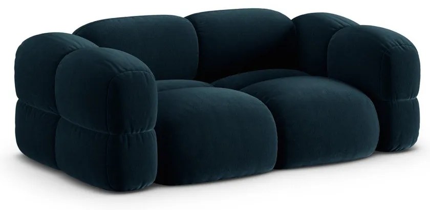 Canapea albastru-închis cu tapițerie din catifea 210 cm Loretto – Cosmopolitan Design
