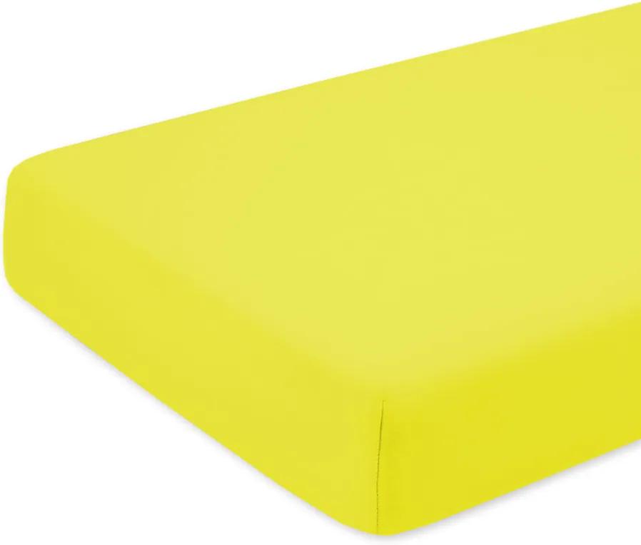 Cearceaf cu elastic pentru saltea 100x200 cm galben