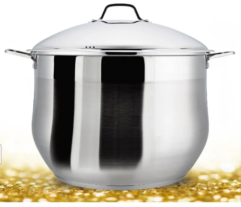 Oala din inox cu capac din inox 38 cm 30.8L Grunberg