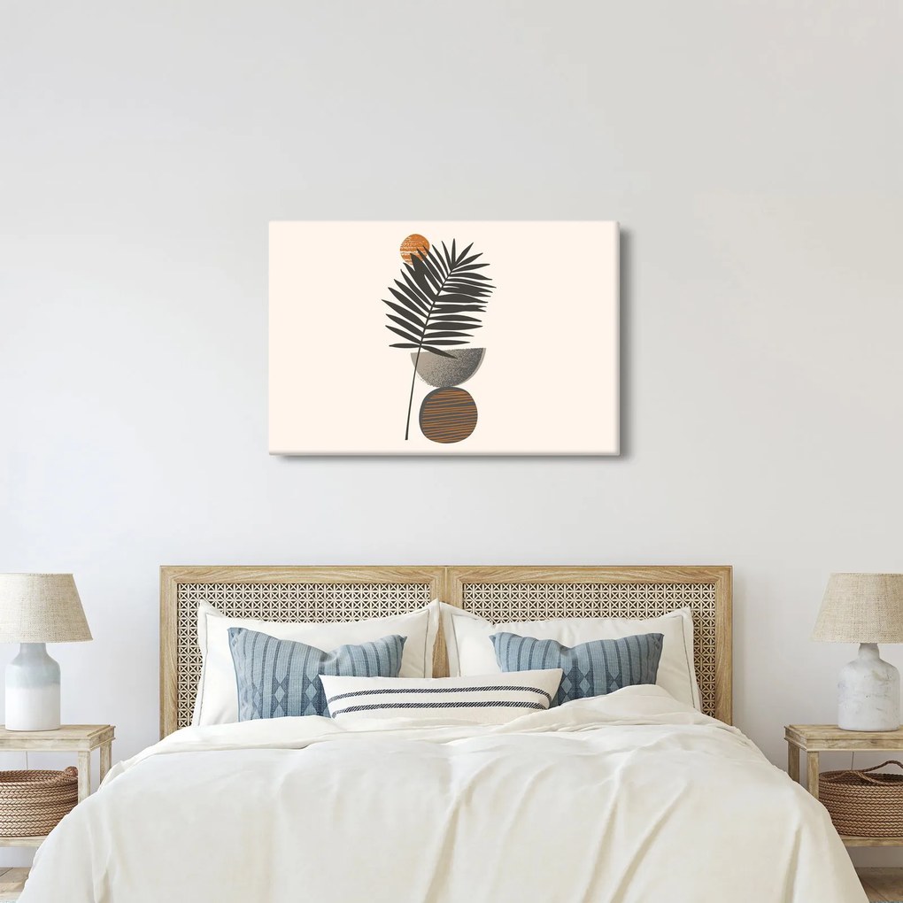 Tablou - Abstracție cu frunze de palmier (90x60 cm)