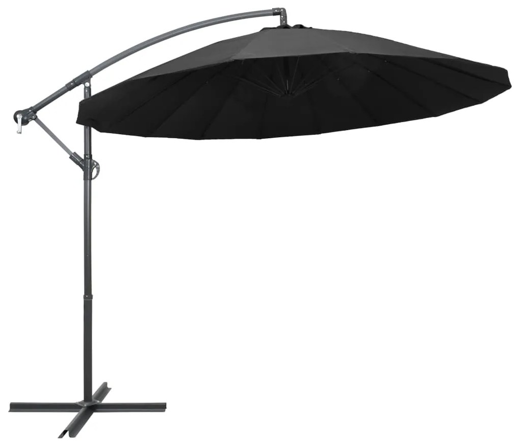 vidaXL Umbrelă de soare suspendată, antracit, 3 m, stâlp de aluminiu