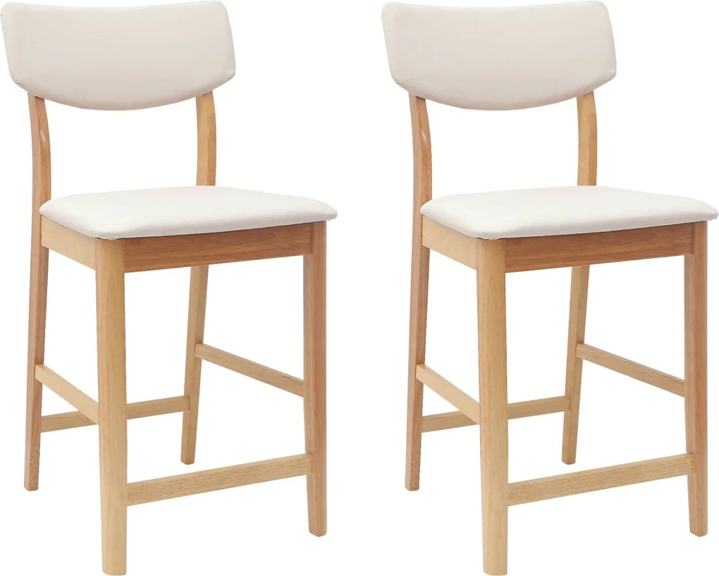 vidaXL Scaune de dining 2 pcs natural 48 x 49 x 95 cm