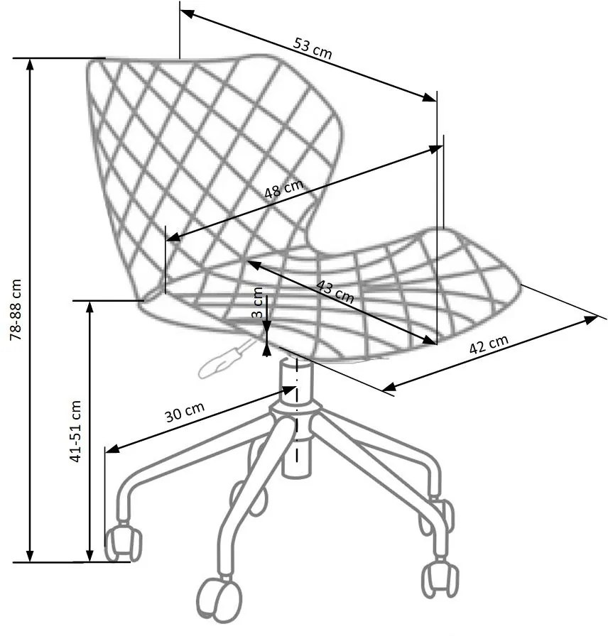 Scaun birou Matrix alb/negru - H 78-88 cm