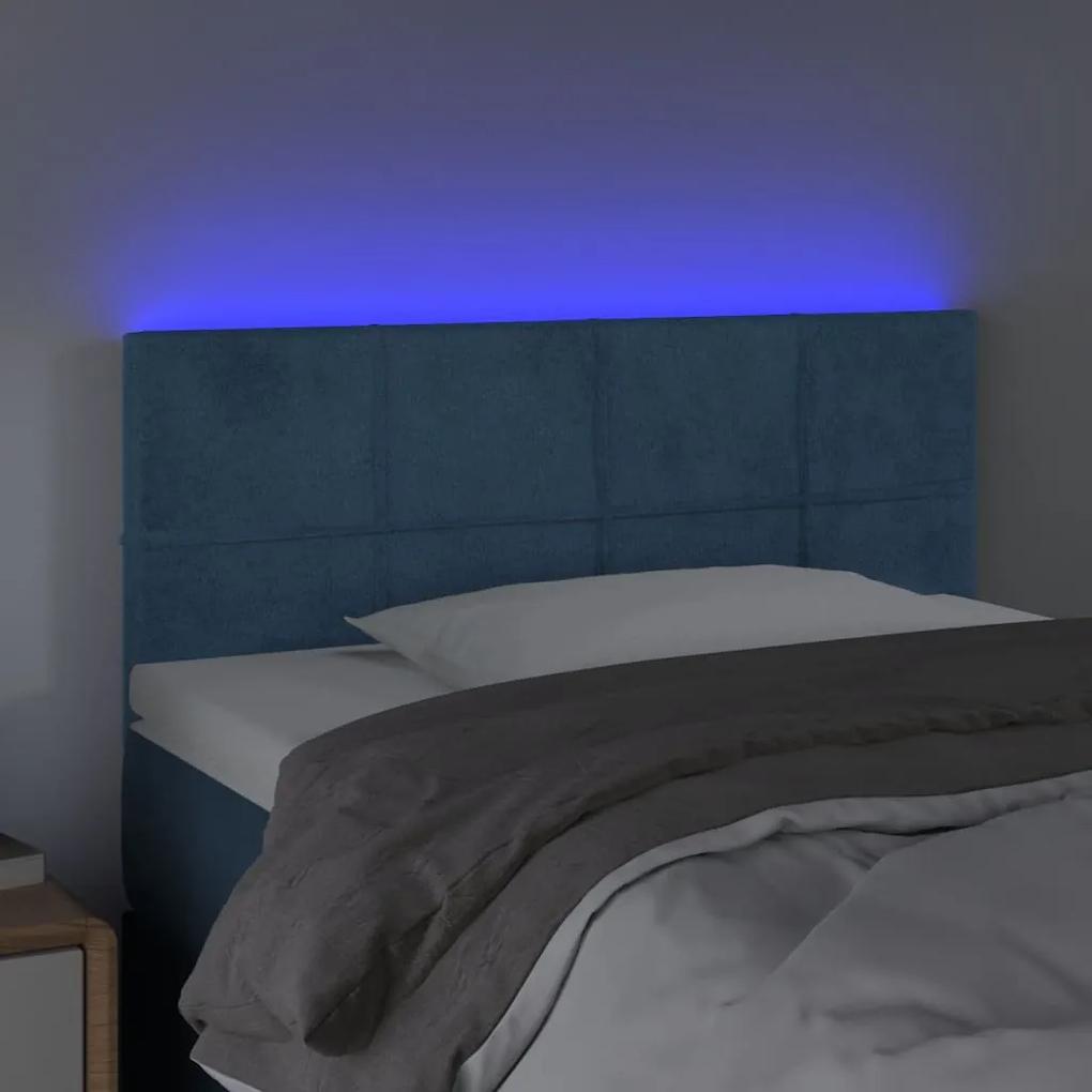 Tablie de pat cu LED, albastru inchis, 80x5x78 88 cm, catifea 1, Albastru inchis, 80 x 5 x 78 88 cm