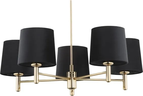 BRILAGI - Lustră pe tijă MONTE 5xE27/60W/230V negru/auriu