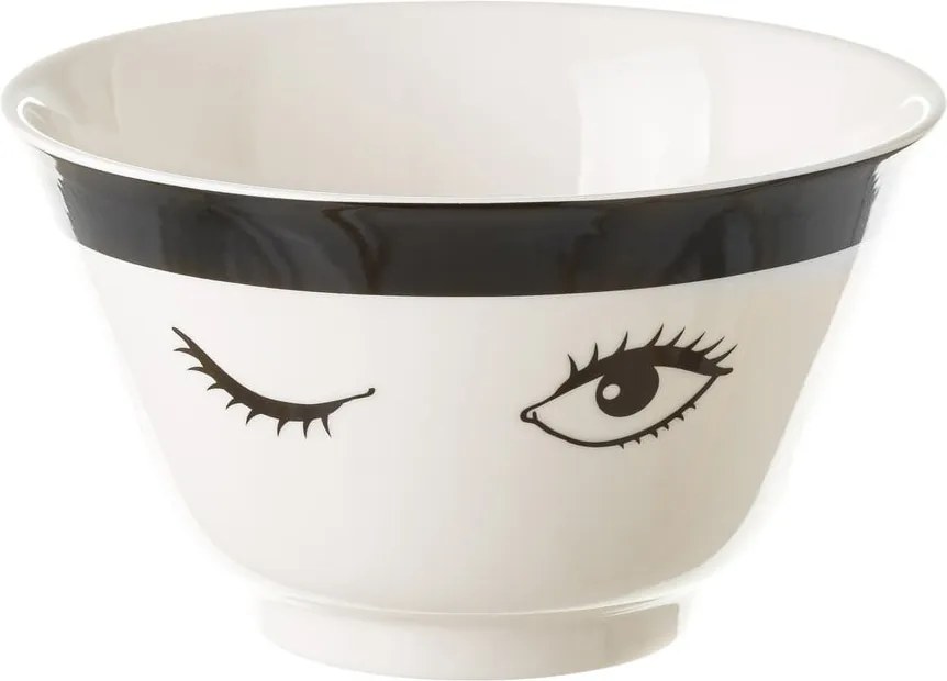 Bol din porțelan Unimasa Black Dreameyes, 750 ml