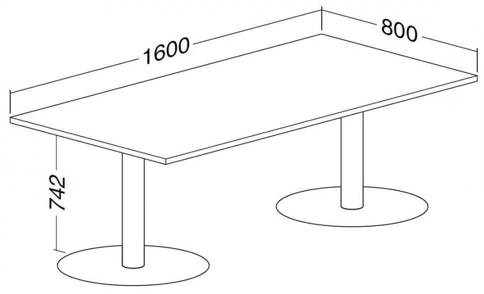Masa de intalnire ProOffice 160 x 80 cm, para salbatica