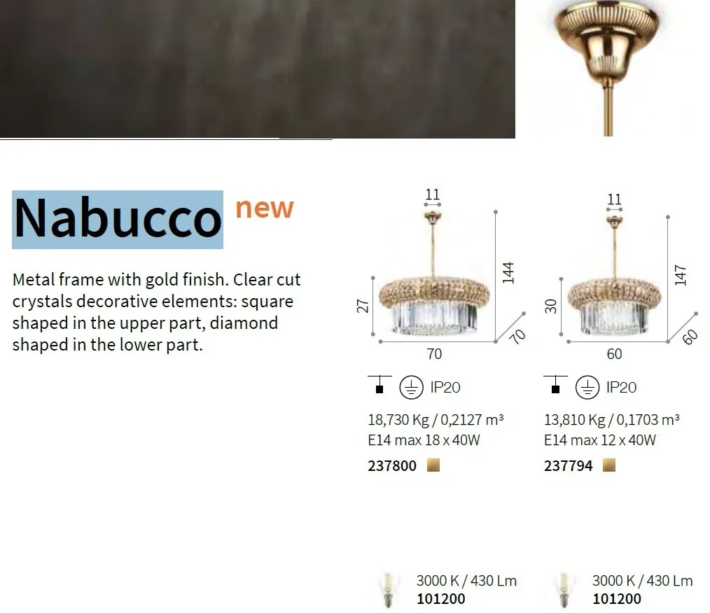 Lustra deosebita design elegant NABUCCO SP12 237794 IDL
