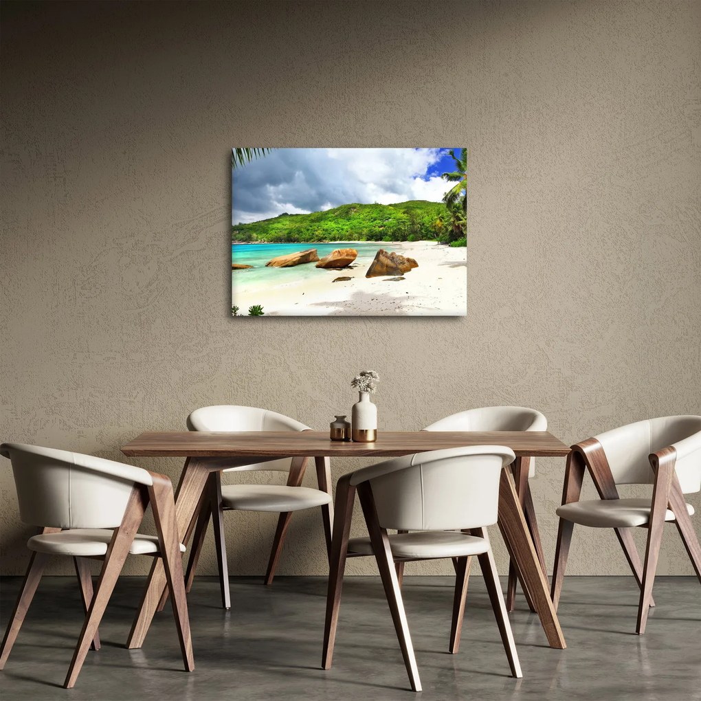 Tablou - Seychelles, plaja Takamaka (70x50 cm)