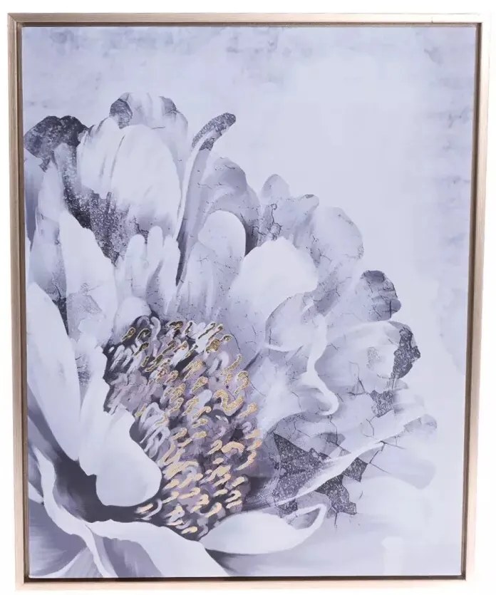 Tablou pe pânză în ramă Pivoňka - tipar auriu, 40x 2,5 x 50 cm