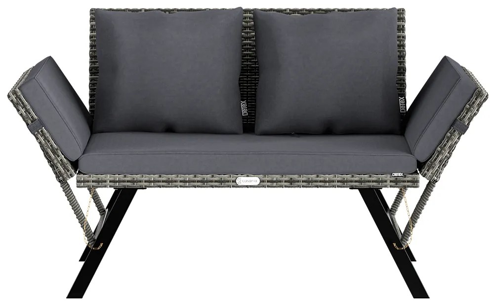Deuba Banca ratan de gradina 176x56x81 cm - gri