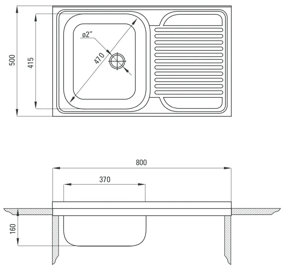 Chiuveta bucatarie inox cuva dreapta, crom leinen, Deante Tango Dreapta, LEINEN