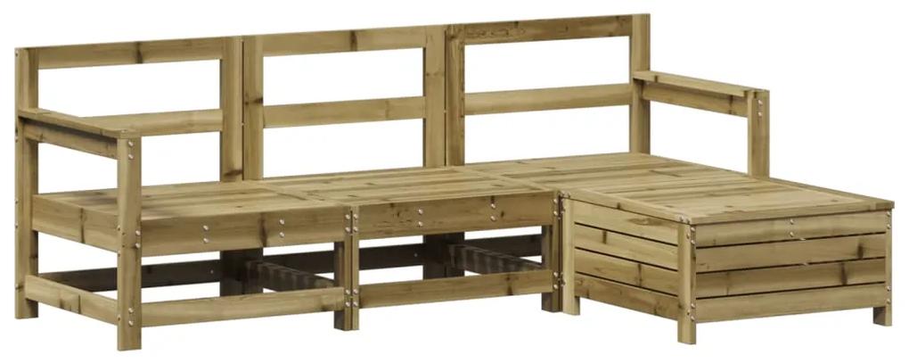 3250795 vidaXL Set canapele de grădină, 4 piese, lemn de pin tratat