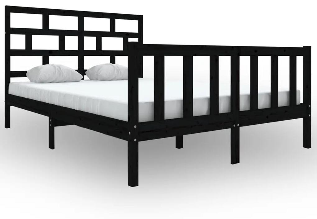 3101362 vidaXL Cadru de pat, negru, 160x200 cm, lemn masiv de pin