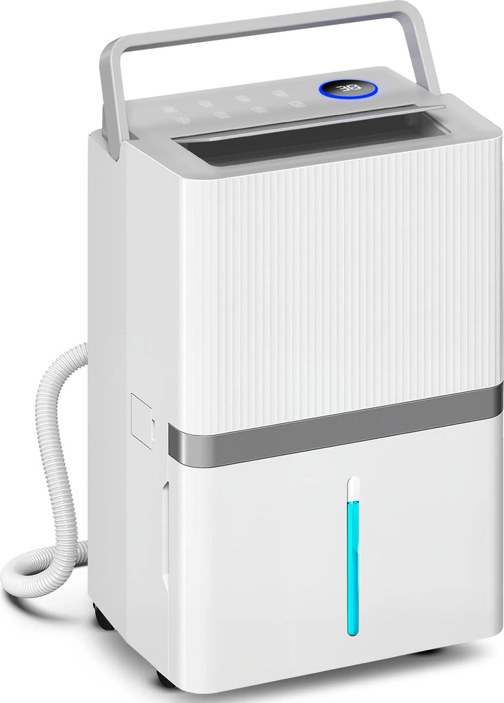 HOMCOM Dezumidificator 35 L/zi pentru 40-90 m² Indicator lumină pentru umiditate Rezervor 5,5 litri Drenaj continuu Temporizator 24H | Aosom Romania