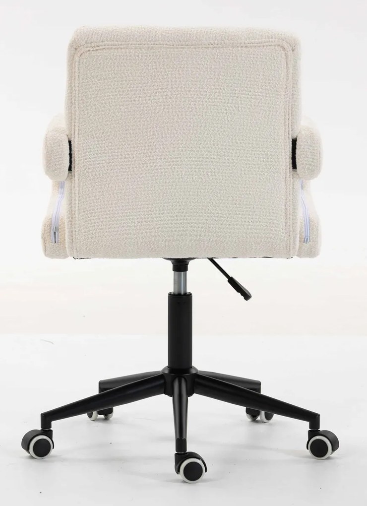 HR8404KW Scaun Crem Boucle cu Bază Aurie