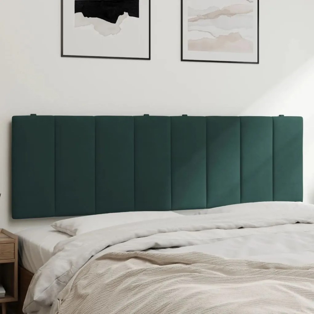 vidaXL Pernă tăblie de pat, verde, 160 cm, catifea