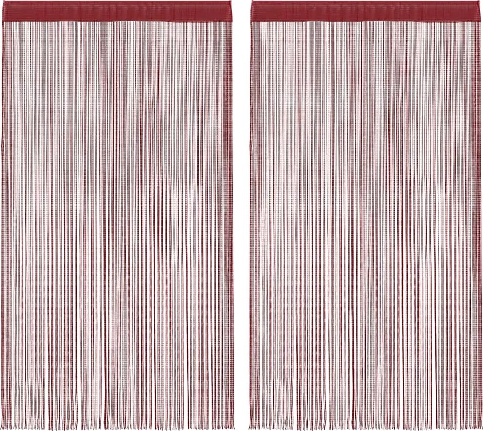 vidaXL Draperii cu franjuri, 2 buc., 100 x 250 cm, roșu burgund