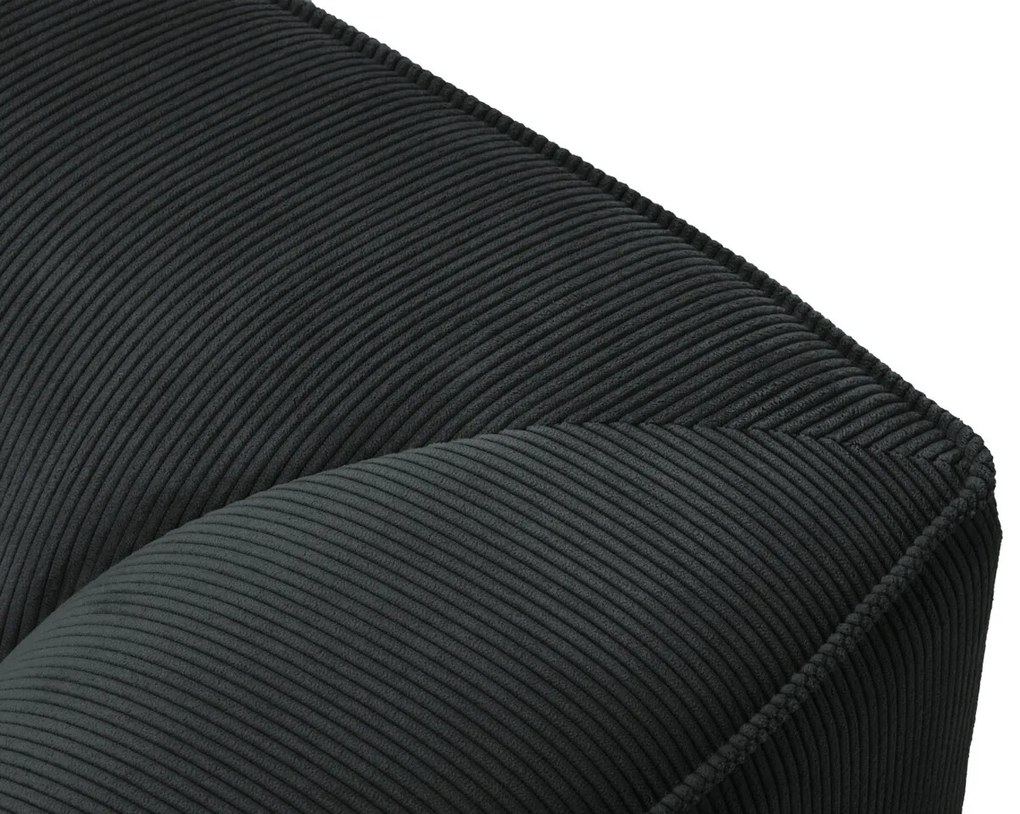 Coltar dreapta 4 locuri, Ruby, Micadoni Home, BL, fara cotiera, 273x180x69 cm, velur, negru