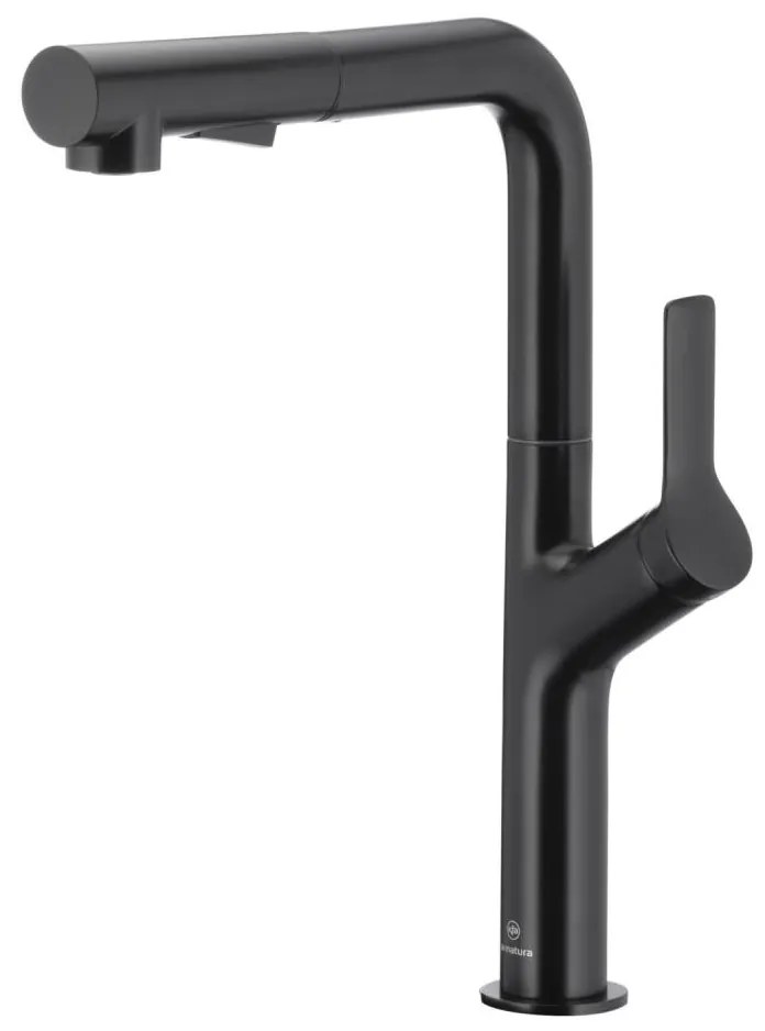 Baterie de chiuvetă cu cap de duș extractibil KFA Armatura 6623-220-81 DUERO DESIGN negru mat