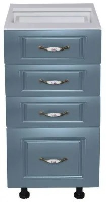 Corp inferior 40 cu 4 sertare Zebra MDF Albastru drept