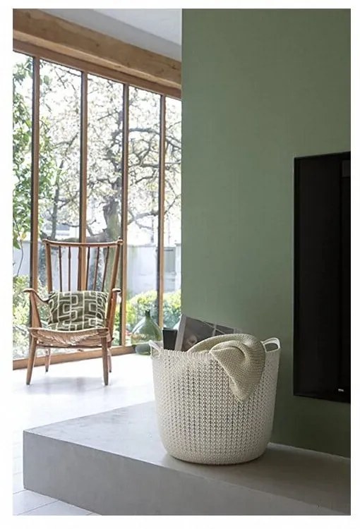 Coș depozitare rotund Curver, bej