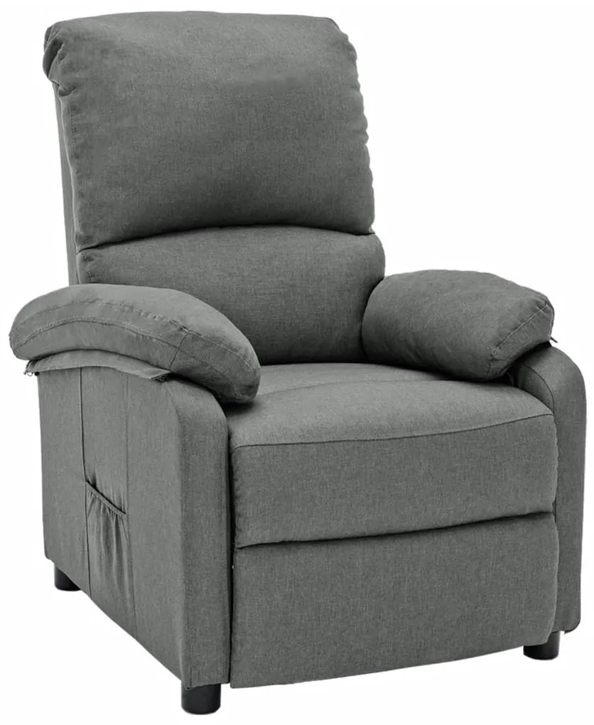 Fotoliu extensibil, gri deschis, material textil
