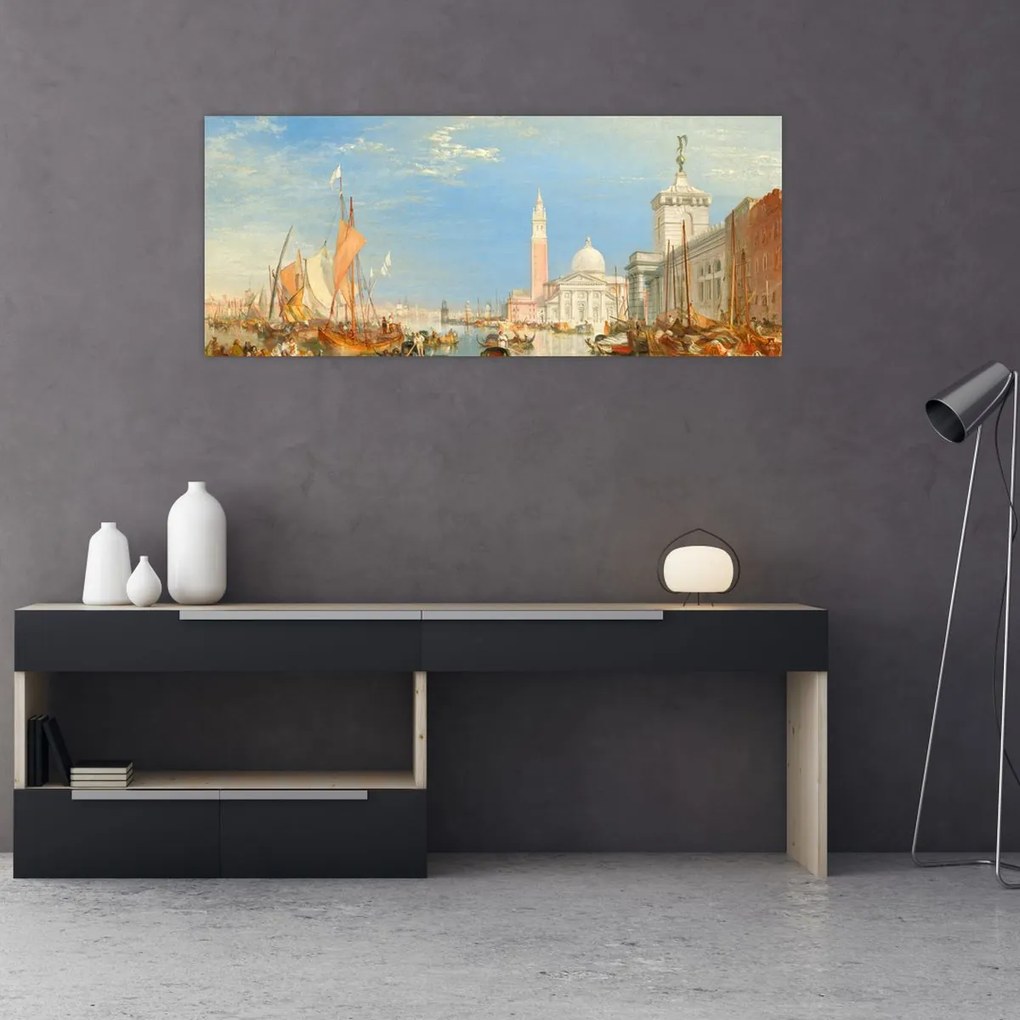 Tablou - Joseph Mallord William Turner, Venice the Dogana and San Giorgio Maggiore, reproducere (120x50 cm)