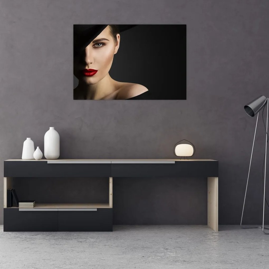 Tablou - Portretul femeii cu pălărie (90x60 cm)