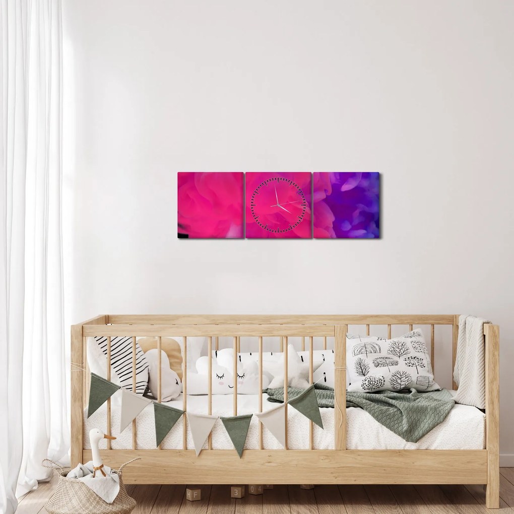 Tablou cu fum colorat (cu ceas) (90x30 cm)
