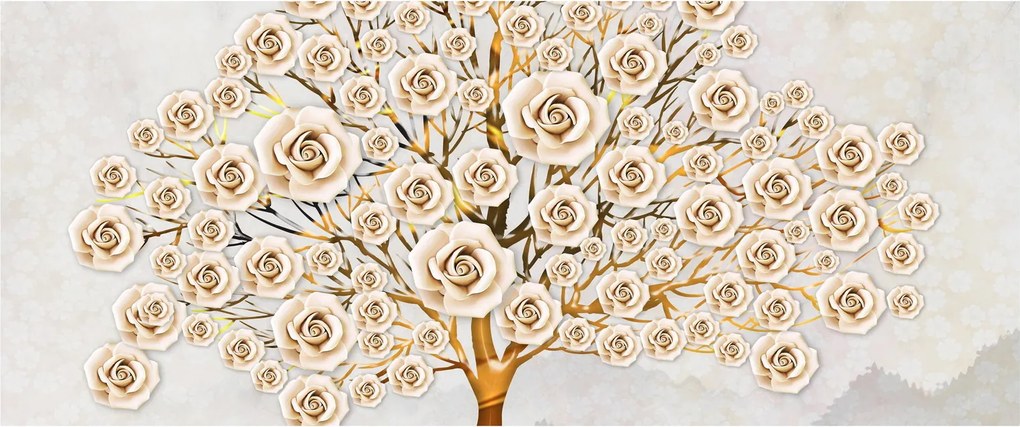 Tablou cu copac cu flori (120x50 cm)