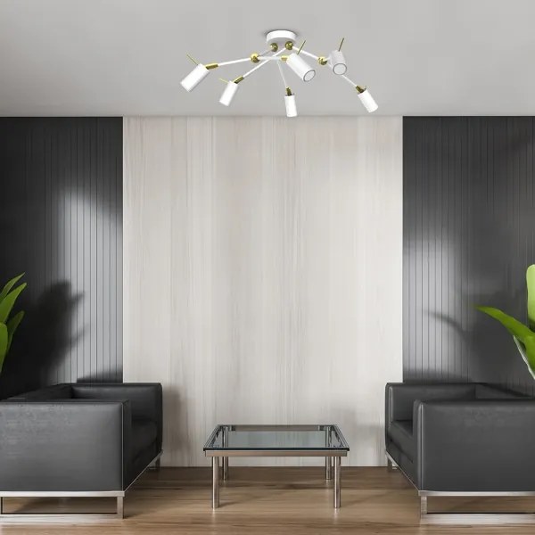 Spot IRIS 6xGU10/MR11/40W/230V alb/auriu